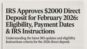 IRS Approves $2,000 Direct Deposit for February 2026: Eligibility, Payment Dates & Official IRS Guidance